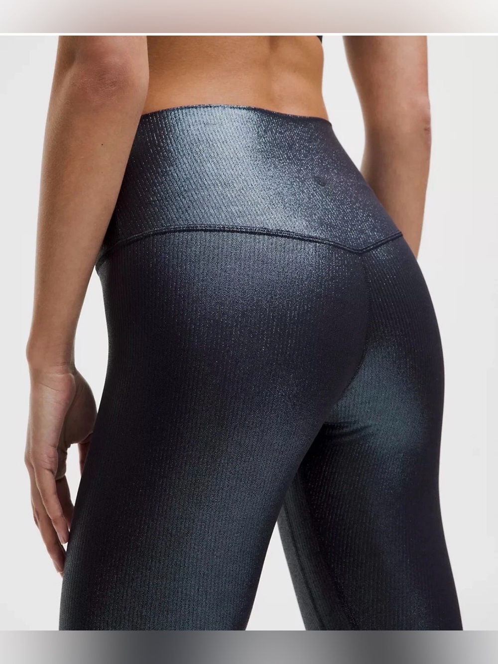 NWT! Lululemon Align HR Ribbed 25” Shine Radiate Foil Print Black Night Size 10